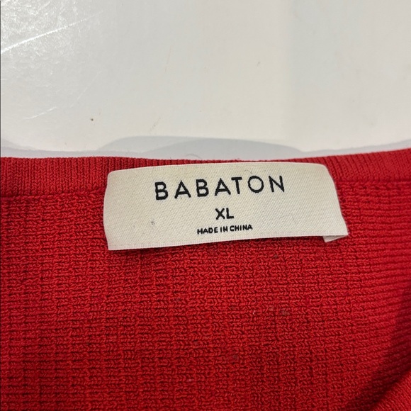 Babaton Sculpt Knit Racer Cropped Tank Ribbed Scarlet Red XL - Picture 7 of 11